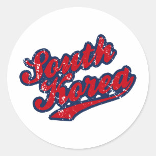 South Korea Classic Round Sticker