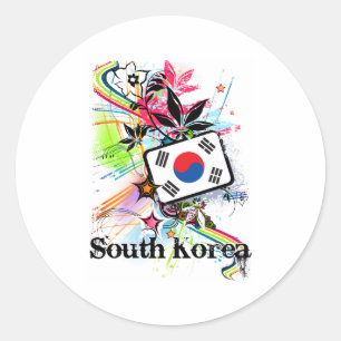 South Korea Classic Round Sticker