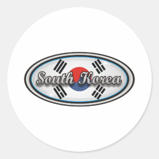 South Korea Classic Round Sticker