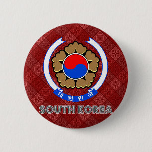 South Korea Coat of Arms 6 Cm Round Badge