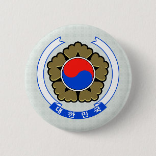 South Korea Coat of Arms detail 6 Cm Round Badge