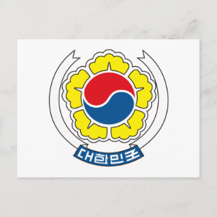 South Korea Coat of Arms Postcard