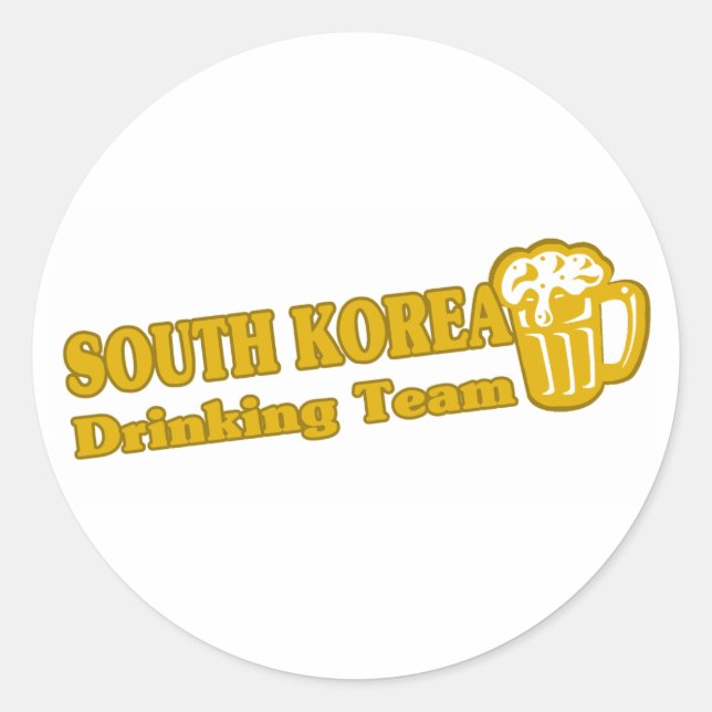 South Korea Drinking Team Classic Round Sticker (Front)