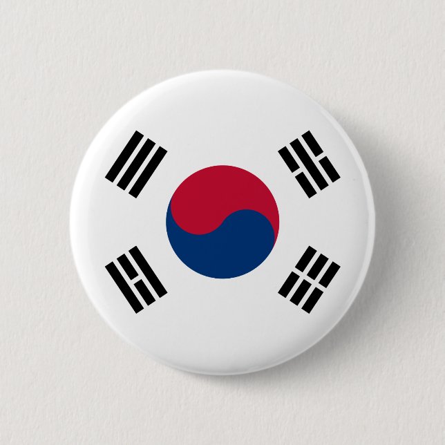 South Korea Flag 6 Cm Round Badge (Front)