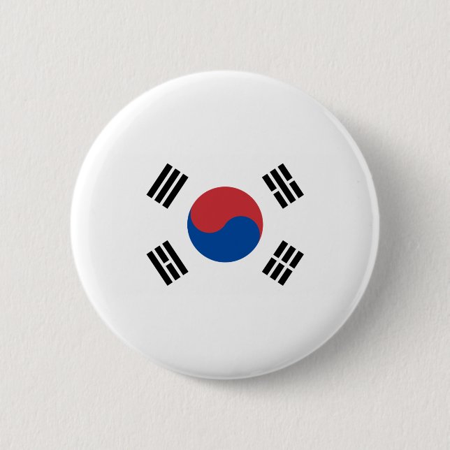 South Korea Flag 6 Cm Round Badge (Front)