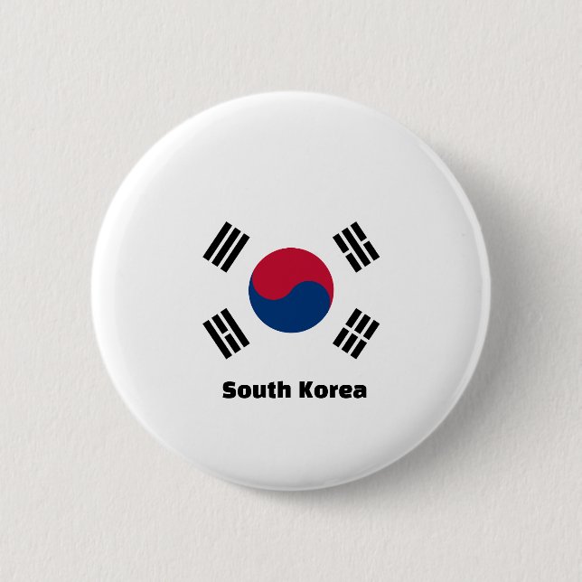 South Korea Flag 6 Cm Round Badge (Front)