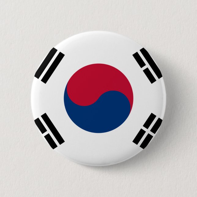 South Korea Flag 6 Cm Round Badge (Front)