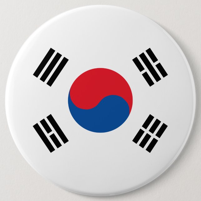 South Korea Flag 6 Cm Round Badge (Front)