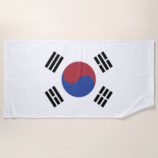 South Korea flag Beach Towel (Front)
