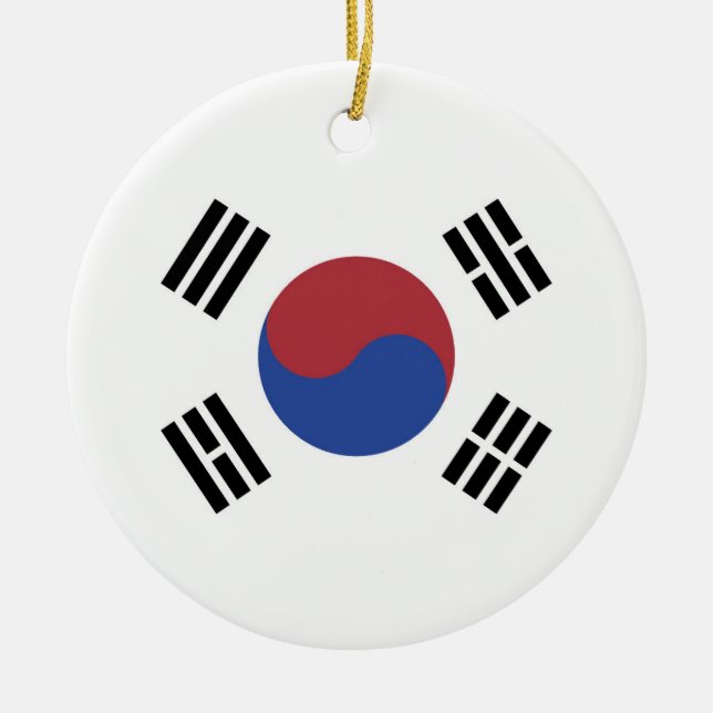 South Korea flag Ceramic Tree Decoration (Front)