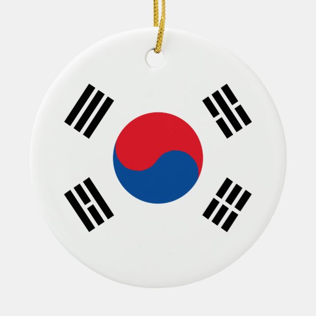 South Korea Flag Ceramic Tree Decoration (Front)