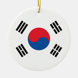 South Korea Flag Ceramic Tree Decoration