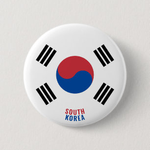 South Korea Flag Charming Patriotic Button