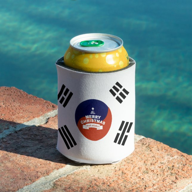 South Korea Flag Christmas: Merry Christmas Wishes Can Cooler (In Situ Pool)