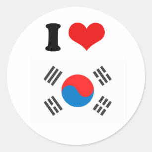 South Korea Flag Classic Round Sticker