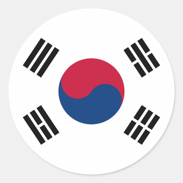 South Korea Flag Classic Round Sticker (Front)