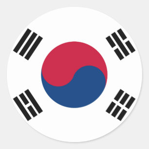 South Korea Flag Classic Round Sticker