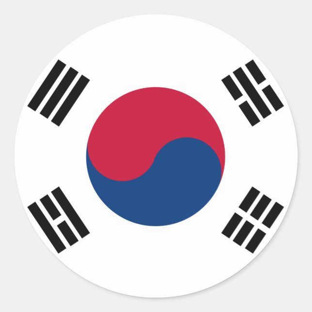 South Korea Flag Classic Round Sticker (Front)
