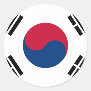 South Korea flag Classic Round Sticker