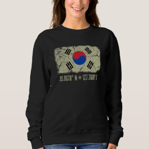 South Korea Flag Coordinates Men Women South Korea Sweatshirt