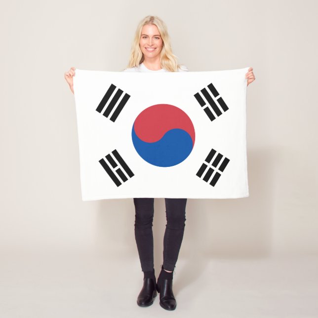 South Korea Flag Fleece Blanket (In Situ)