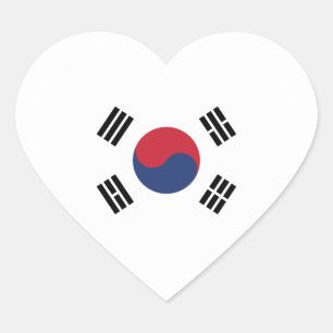 South Korea Flag Heart Heart Sticker