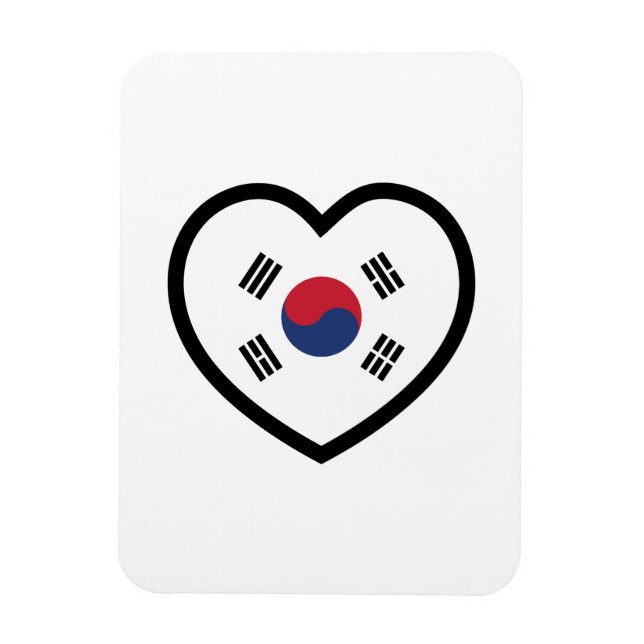 South Korea Flag Heart Magnet (Vertical)