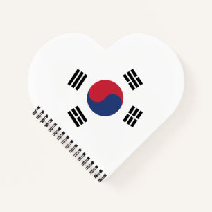 South Korea Flag Heart Notebook