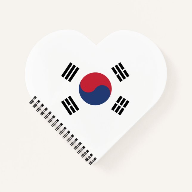 South Korea Flag Heart Notebook (Front)