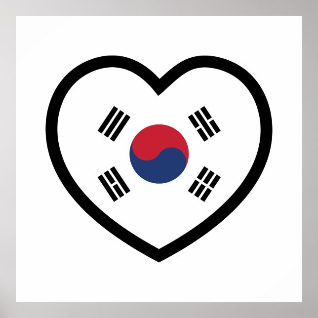 South Korea Flag Heart Poster (Front)