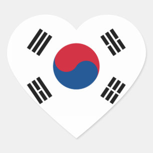 South Korea Flag Heart Sticker