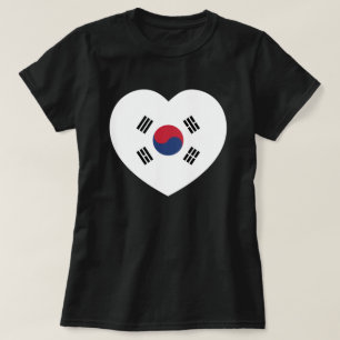 South Korea Flag Heart T-Shirt