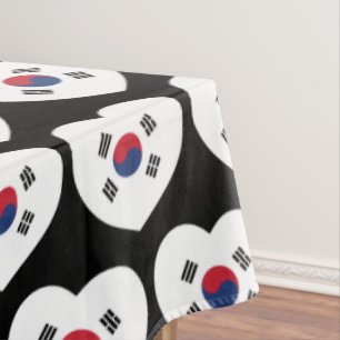 South Korea Flag Heart Tablecloth