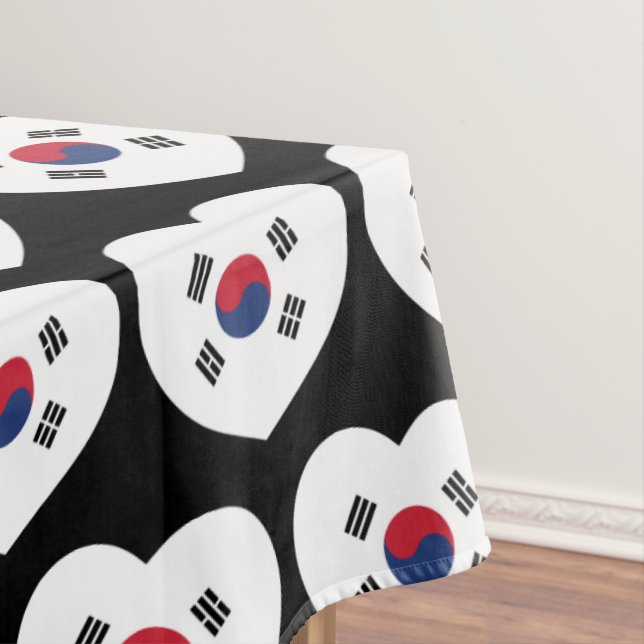 South Korea Flag Heart Tablecloth (In Situ)