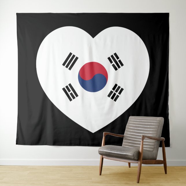 South Korea Flag Heart Tapestry (In Situ (Horizontal))