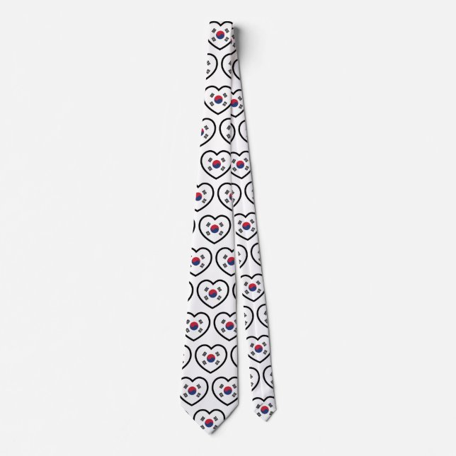 South Korea Flag Heart Tie (Front)