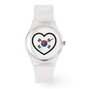 South Korea Flag Heart Watch
