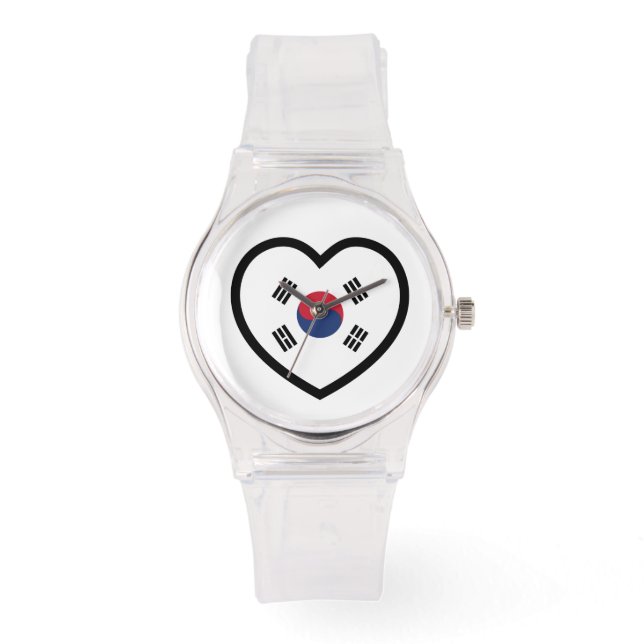 South Korea Flag Heart Watch (Front)