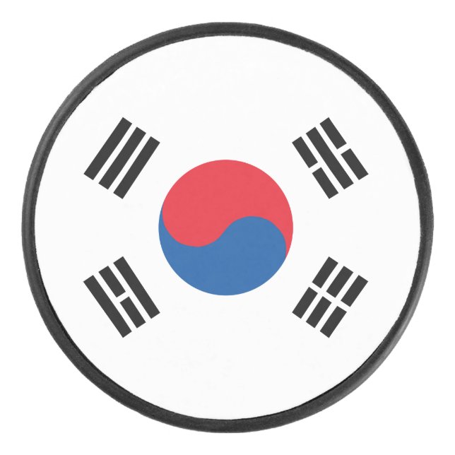 South Korea Flag Hockey Puck (Front)
