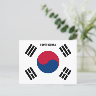 SOUTH KOREA FLAG HOLIDAY POSTCARD