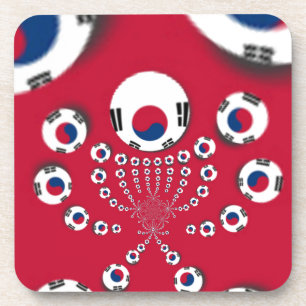 South Korea Flag Kaleidoscope Art Print Coaster