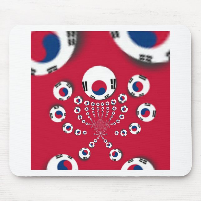 South Korea Flag Kaleidoscope Art Print Mouse Mat (Front)