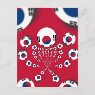 South Korea Flag Kaleidoscope Art Print Postcard