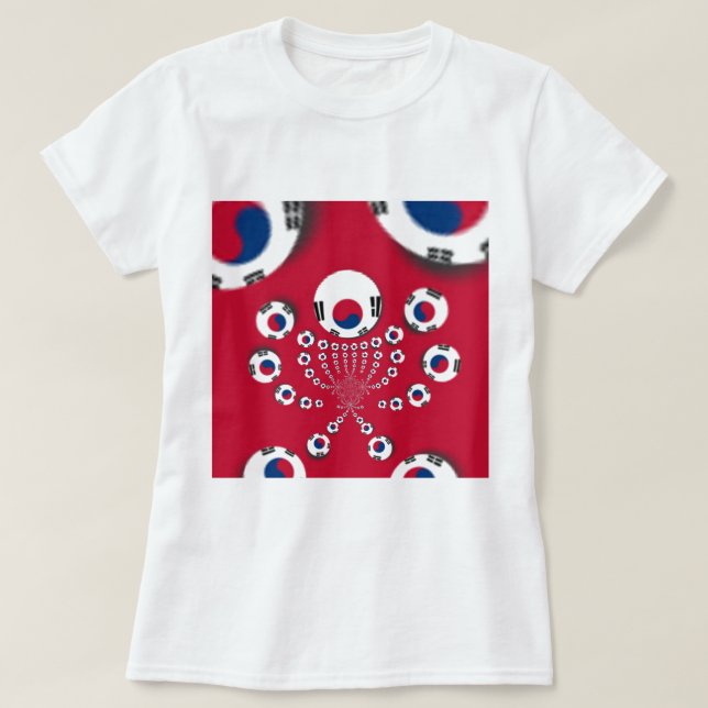 South Korea Flag Kaleidoscope Art Print T-Shirt (Design Front)