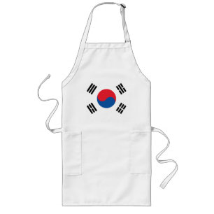 South Korea Flag Long Apron