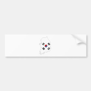 South Korea Flag Map full size Bumper Sticker
