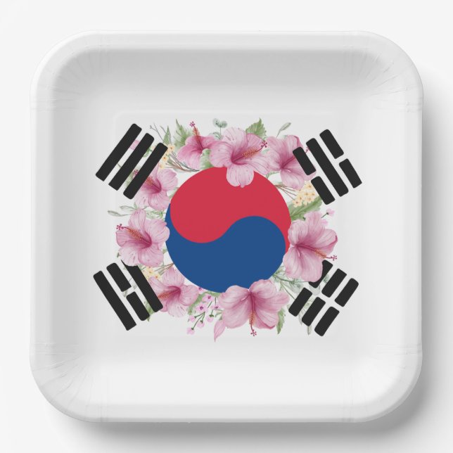 South Korea Flag Mugunghwa Paper Plate (Front)