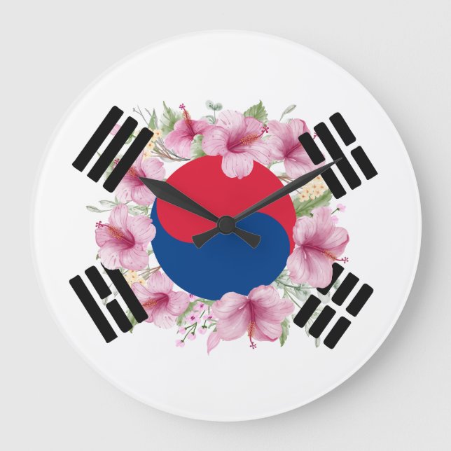 South Korea Flag Mugunghwa Wall Clock (Front)