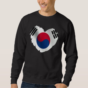 South Korea Flag On Shape Of Heart South Korean So Sweatshirt