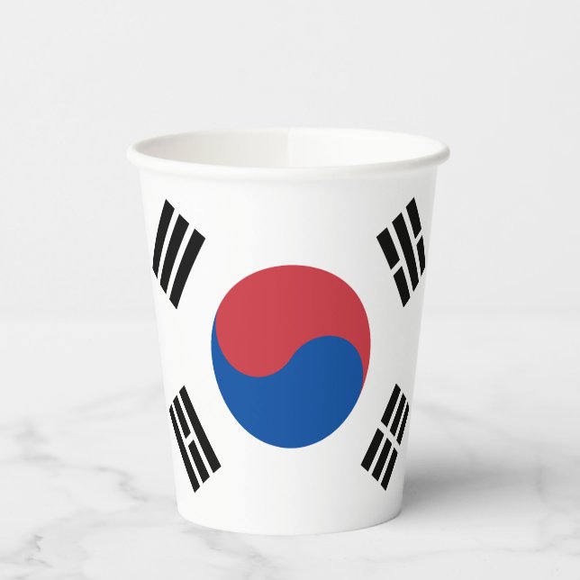 South Korea Flag Paper Cups (Left)